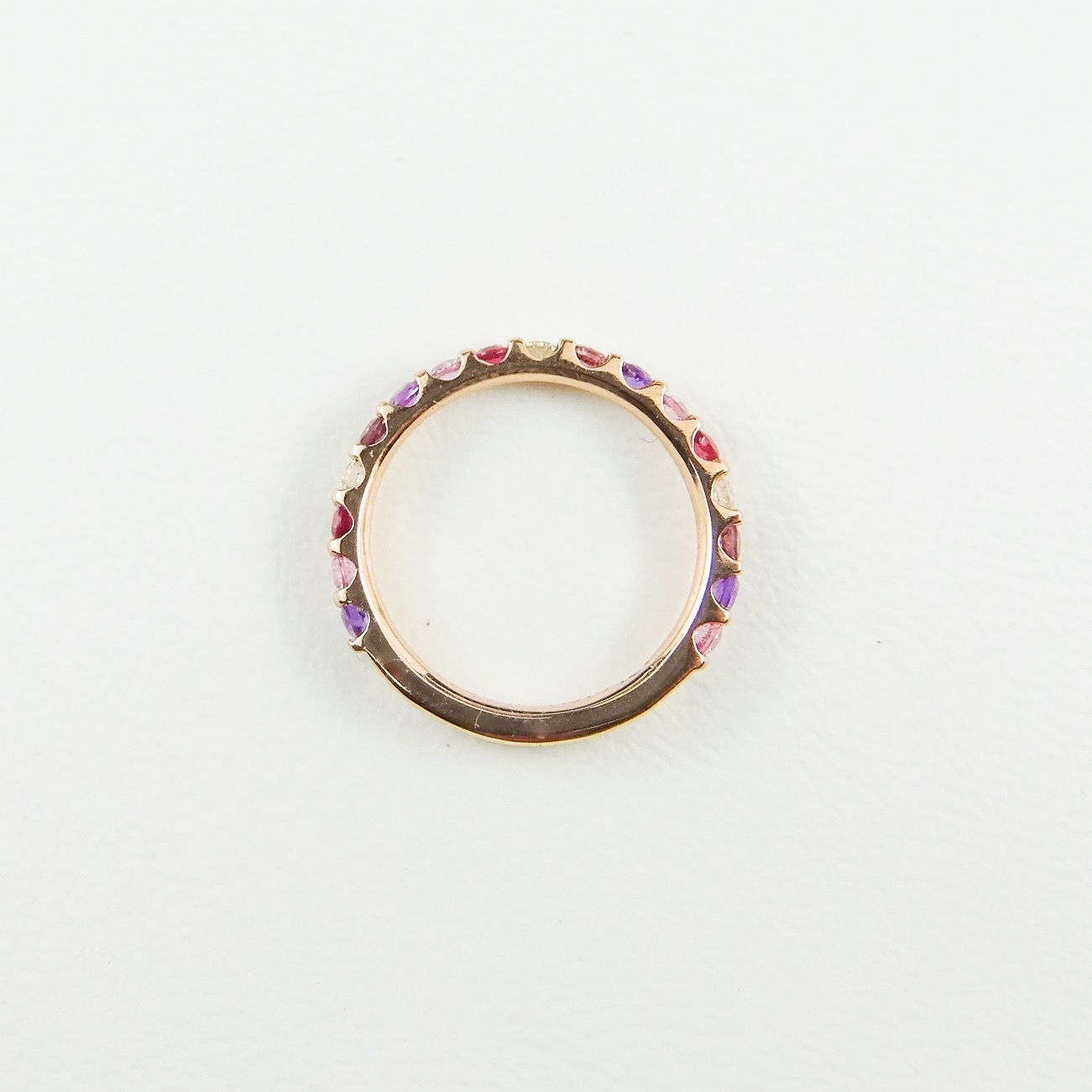 愛が重なるピンクスピネル＆マルチストーンエタニティ